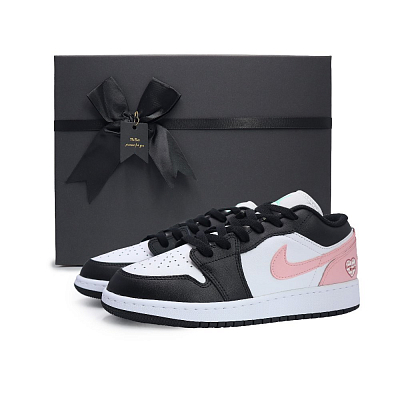 Jordan Air Jordan 1 Love Diary Slip-Resistant Low-Top Skateboard Shoes Women's Black Pink