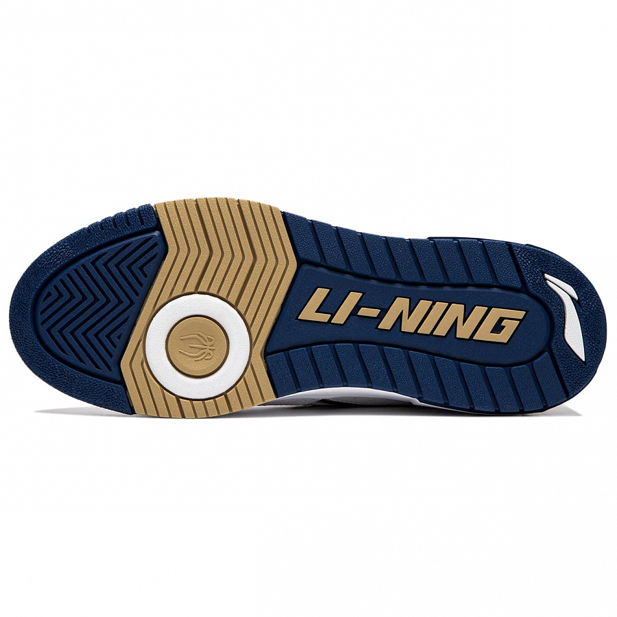 LiNing Anti Slip Wear Resistant Low Top Skateboard Shoes Unisex Standard White Navy Blue