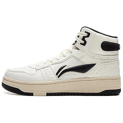 LiNing Tianji SOFT HI Anti Slip Wear Resistant Mid Top Skateboard Shoes Women's White Black