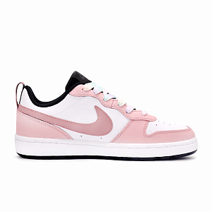 Nike Court Borough 2 Slip Resistant Cushioning Abrasion Resistant Low Top Skateboard Shoes GS Pink White Black 1 2768610