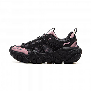 LiNing Dunes Cushioning Anti-Slip Wear-Resistant Breathable Height Increasing Low-Top Casual Shoes Women's Black Pink