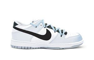 Nike Dunk Anti-Slip And Wear-Resistant Lightweight Low-Top Skateboard Shoes Men's Black White Blue 1 2769059