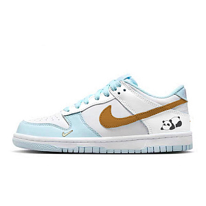 Nike Dunk Anti-Slip Wear-Resistant Low-Top Skateboard Shoes GS White Blue