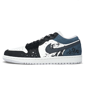 Jordan Air Jordan 1 Low Top Skateboard Shoes Unisex Black Blue 1 2769878