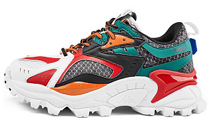 Kappa Chunky Sneakers Unisex Low-Top Red Gray