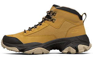 Skechers ARCH FIT D'LITES Wear-Resistant Coverage Impact-Resistant High-Top Running Shoes Men's Wheat Yellow Black