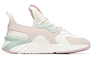 ANTA Chunky Sneakers Women's Low top Ivory White/Lotus Gray/Light Green/Pink 1 2773137
