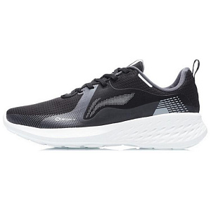 LiNing Soft Element Cushioned Anti-Slip Wear-Resistant Breathable Lightweight Low-Top Running Shoes Unisex Black Gray