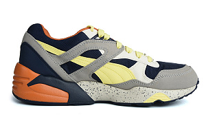 PUMA R698 Elemental Cushioning Breathable Moisture-Wicking Low-Top Running Shoes Unisex Orange-gray-blue 1 2773277