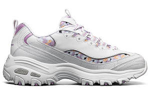 Skechers D'LITES 1.0 Low Top Chunky Sneakers Women's White Purple 1 2773719