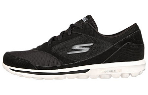 Skechers Go Walk Classic Low Top Casual Shoes Women's Black White