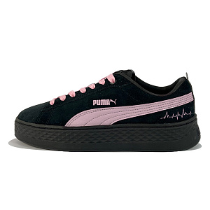 PUMA Smash Platform Slip Resistant, Lightweight, And Impact Resistant Low Top Skateboard Shoes Women's Black Pink