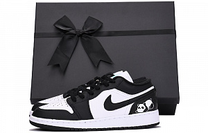 Jordan Air Jordan 1 Slip-Resistant Coverage Balance Impact-Resistant Low-Top Vintage Basketball Shoes Men's Black