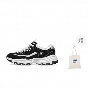 Skechers D'LITES 1.0 Low Top Chunky Sneakers Women's Black White