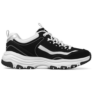 Skechers D'LITES 1.0 Low Top Chunky Sneakers Women's Black White 1 2779663