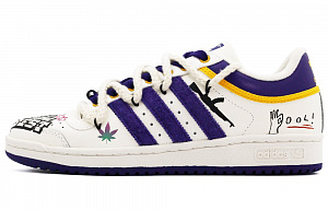 Adidas Originals Top Ten Anti-Slip Wear-Resistant Low-Top Skateboard Shoes Unisex White Blue Yellow Black