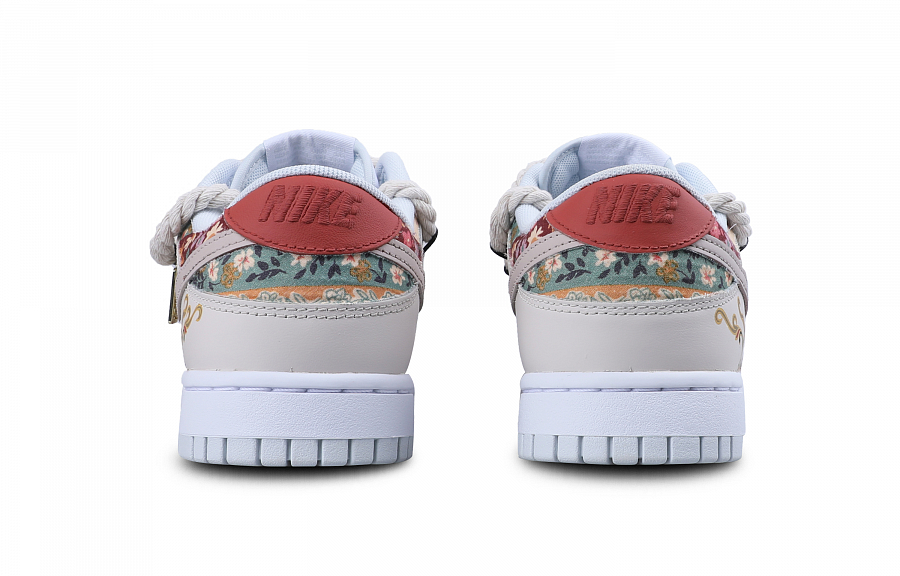 Nike Dunk Low Cushioning Abrasion Resistant Balance Low Top Skateboard Shoes Unisex Beige Red
