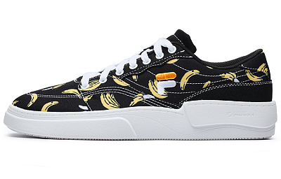 FILA FUSION Classic Skate Shoes 'Black Yellow' Women's