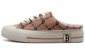 MLB Playball Mule Low-Top Canvas Shoes Unisex Dark Beige Yellow