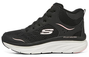 Skechers D'Lux Walker Cushioning Abrasion Resistant Breathable Mid Top Casual Shoes Women's Black