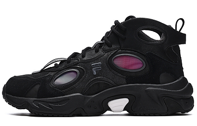 FILA FUSION Raccoon Mid WE Black Periscope Anti-Slip Wear-Resistant Mid-Top Casual Shoes Men's Black