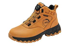 Jeep Shock Absorbers Abrasion Resistant Waterproof And Breathable Rebound Grip High Top Hiking Shoes Unisex Camel 1 2783581