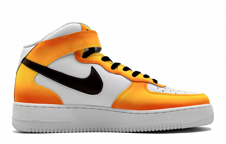 Nike Air Force 1 Air Force 1 Mid-Top Skateboard Shoes GS Yellow Orange Black купить в интернет-магазине Yoocart с быстрой доставкой по России.