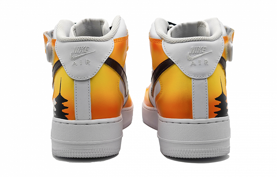 Nike Air Force 1 Air Force 1 Mid-Top Skateboard Shoes GS Yellow Orange Black купить в интернет-магазине Yoocart с быстрой доставкой по России.