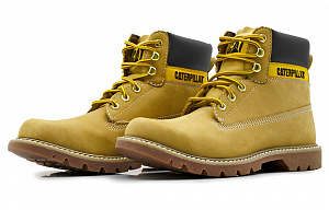 CAT Wear-Resistant Slip-Resistant Ankle-Length Outdoor Boots Unisex Yellow 1 2784993