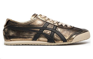 Onitsuka Tiger MEXICO 66 Anti-Slip Wear-Resistant Low-Top Sports Casual Shoes Unisex Gold Black 1 2786063