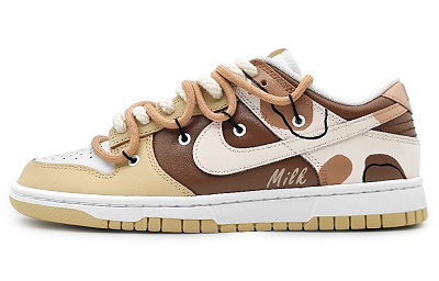 Nike Dunk Low Cream Milk Anti-Slip Wear-Resistant Low-Top Skateboard Shoes Men's Yellow Brown