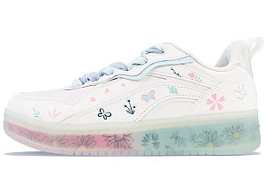 LiNing Low-Top Skateboard Shoes Women's White Pink