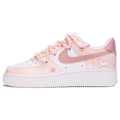 Nike Air Force 1 Anti-Slip Wear-Resistant Low-Top Skateboard Shoes Women's Pink White