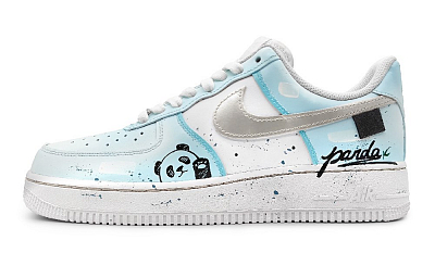 Nike Air Force 1 Low Low-Top Skateboard Shoes GS Blue Gray