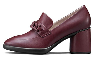 Ecco Chunky Heel High Heels 6.5cm Women's Dark Burgundy