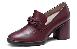 Ecco Chunky Heel High Heels 6.5cm Women's Dark Burgundy 1 2789737