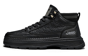 Jeep Mid Top Casual Shoes Men's Black Warrior