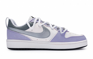 Nike Court Borough 811 Manufacturing Anti-Slip Wear-Resistant Low-Top Skateboard Shoes GS Silver Purple White 1 2792816