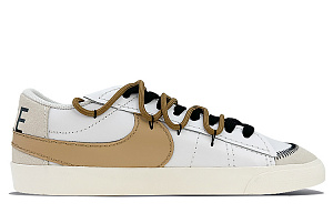 Nike Blazer Low Low-Top Skateboard Shoes Men's White Yellow 1 2793486