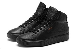 Ecco Wear-Resistant High-Top Skateboard Shoes Women's Black 1 2793827