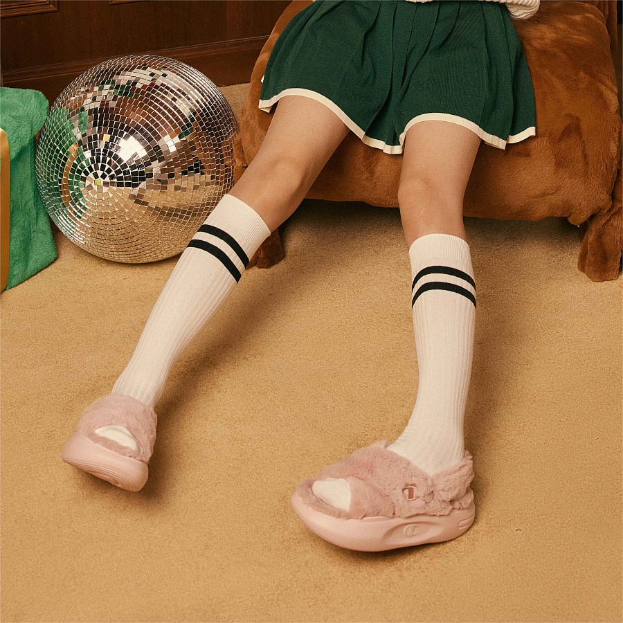 Champion Fluffy Collection Slide Slippers Women's Pink купить в интернет-магазине Yoocart с быстрой доставкой по России.