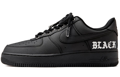 Nike Air Force 1 Slip-Resistant Coverage Low-Top Skateboard Shoes Women's Black Silver