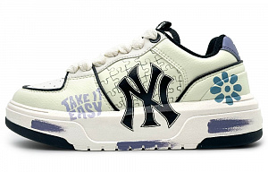 MLB Chunky Liner Wear-Resistant Height Increasing Low-Top Skateboard Shoes Unisex Light Yellow Green