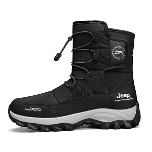 Jeep Warm Wear-Resistant Height Increasing Crew Outdoor Boots Men's Black
