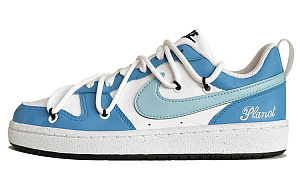 Nike Court Borough Low-Top Skateboard Shoes GS Blue White