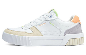 Skechers Court Classics Low Top Skateboard Shoes Women's White Yellow Gray