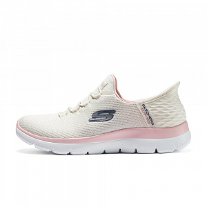 Skechers Hands Free Slip Ins Low Top Casual Shoes Women's Pink White