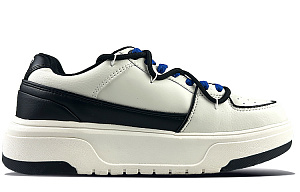 MLB Chunky Liner Anti-Slip And Wear-Resistant Height Increasing Low-Top Skateboard Shoes Unisex Black White 1 2796570