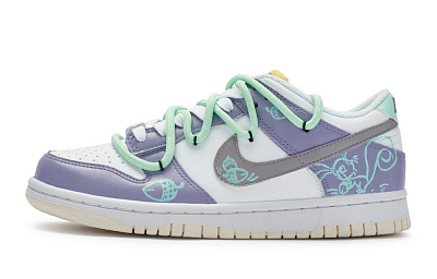 Nike Dunk Low 811 Manufacturing Squirrel Purple Low-Top Skateboard Shoes GS White Green Gray