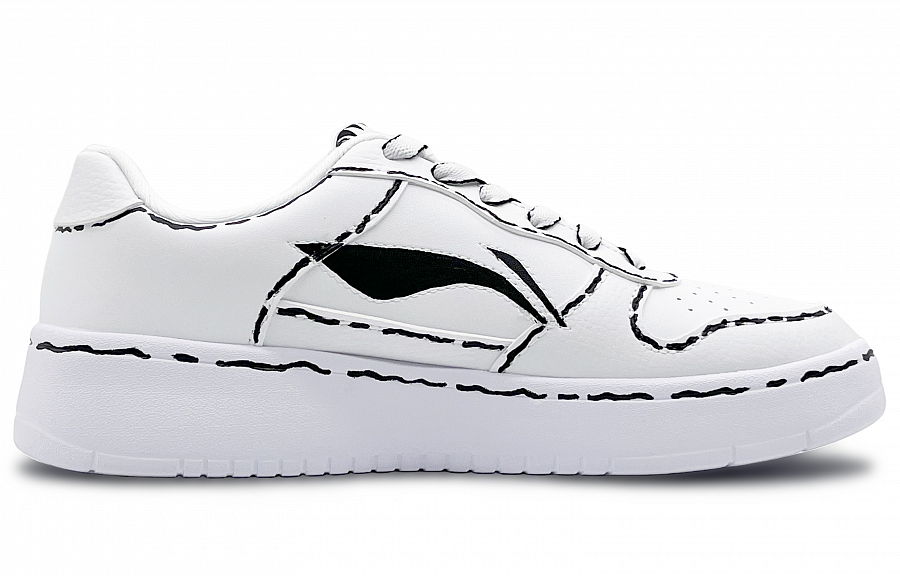 LiNing Sports Life Collection Abrasion Resistant Slip Resistant Low Top Skateboard Shoes Women's White Black